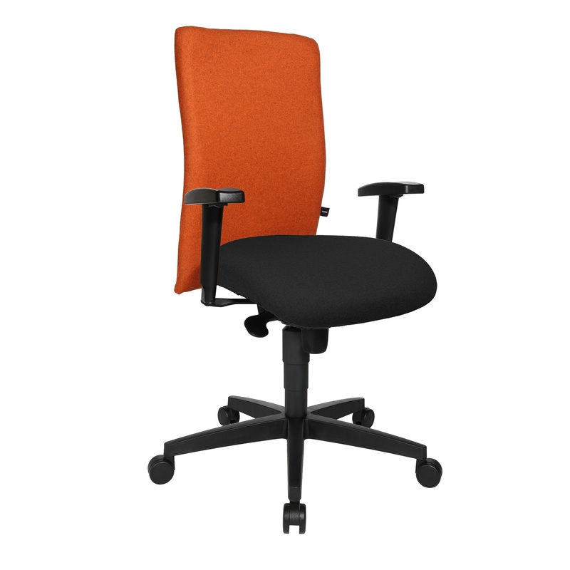 Image of Topstar Commander office chair with 1D armrests, Orange, New, Ergonomic chair - ideal for flexible working