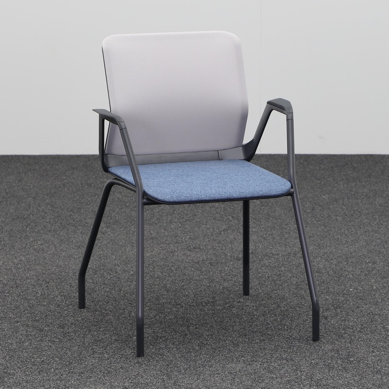 Image of 4-leg chairs Sitag SitagTeam Blue with fixed armrests, New - Perfect for office and reception