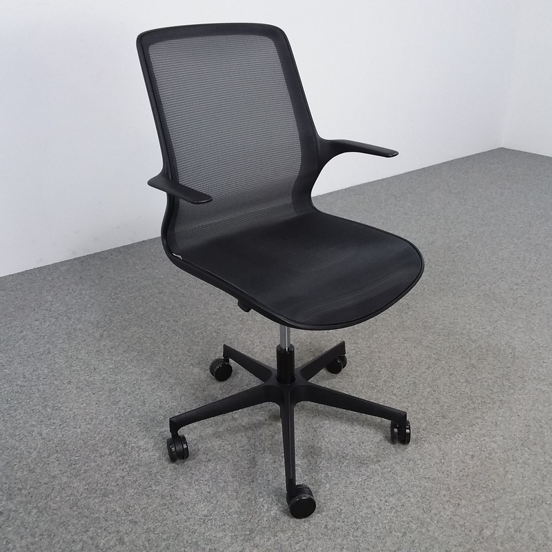 Image of Milani Loop office swivel chair with fixed armrests, Black, New, Ergonomic chair - ideal for flexible working