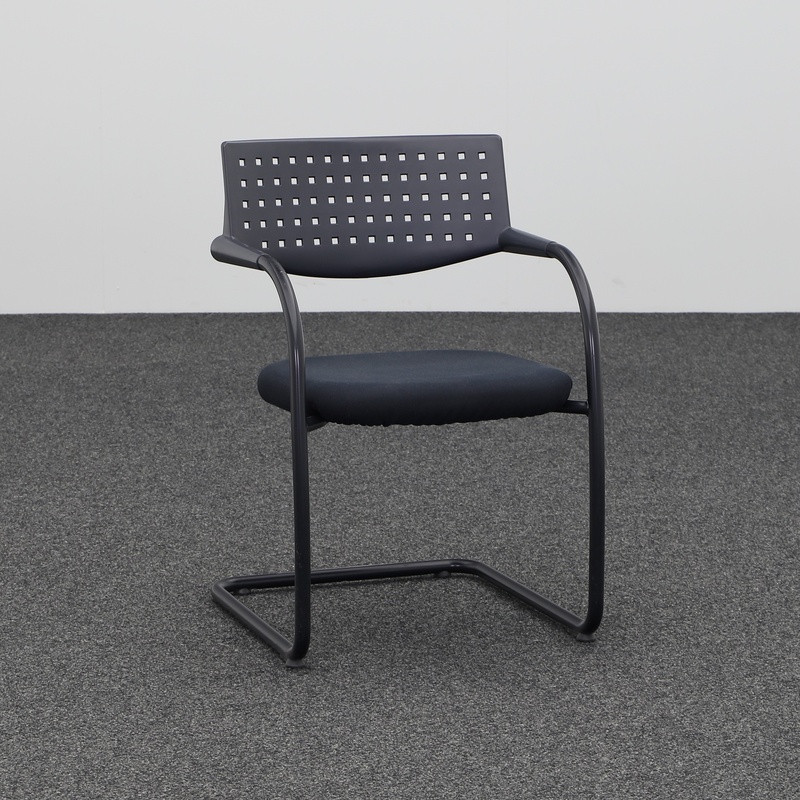Image of Cantilever Vitra visavis Black with ring armrests, Free swinging, Normal used - Perfect for visitors and guests