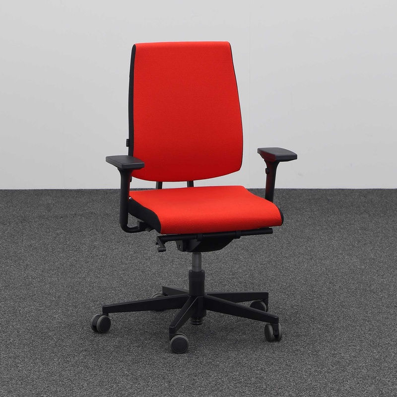 Image of Sedus black dot office swivel chair with 3D armrests, Red, Good, Ergonomic chair - ideal for flexible working