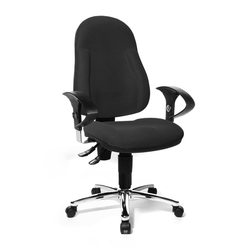 Office swivel chair Topstar Wellpoint 10 Deluxe with 2D armrests, Black, New, Ergonomic chair - ideal for flexible working