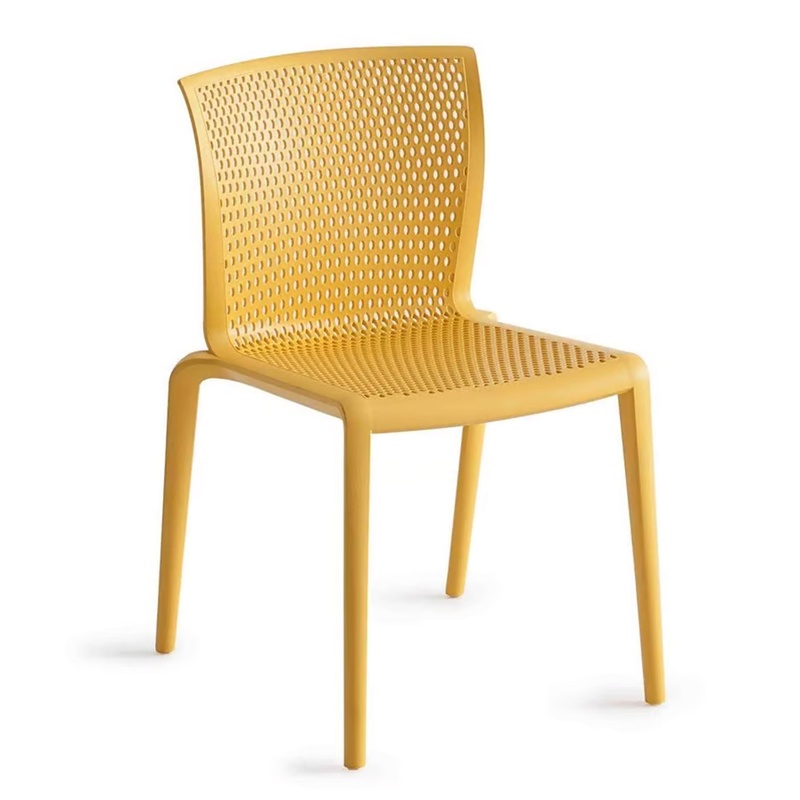 Image of Bistro stacking chairs Gaber Spyker Yellow without armrests, New - Perfect for comfortable sitting