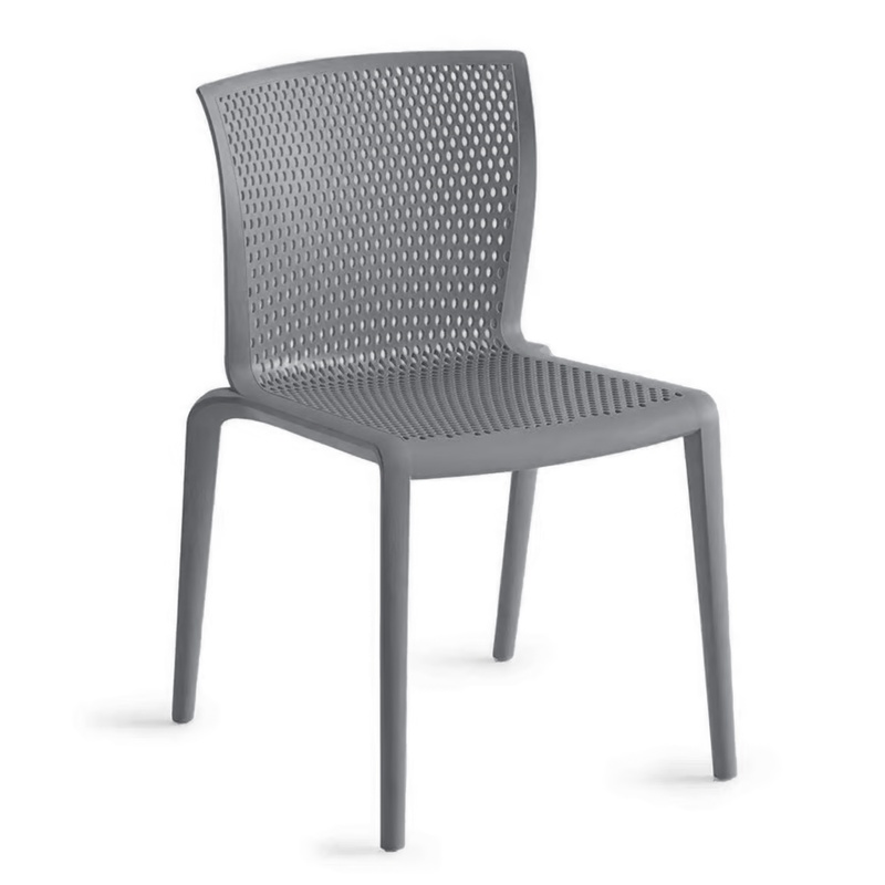 Image of Bistro stacking chairs Gaber Spyker Gray without armrests, New - Perfect for comfortable sitting