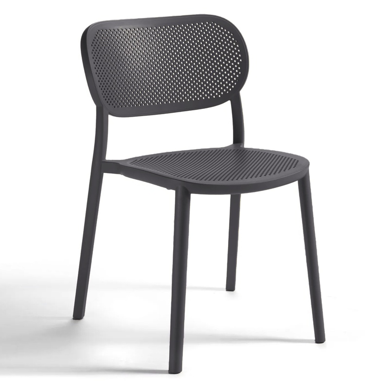 Image of Bistro stacking chairs Gaber Nuta Anthracite without armrests, New - Perfect for comfortable sitting