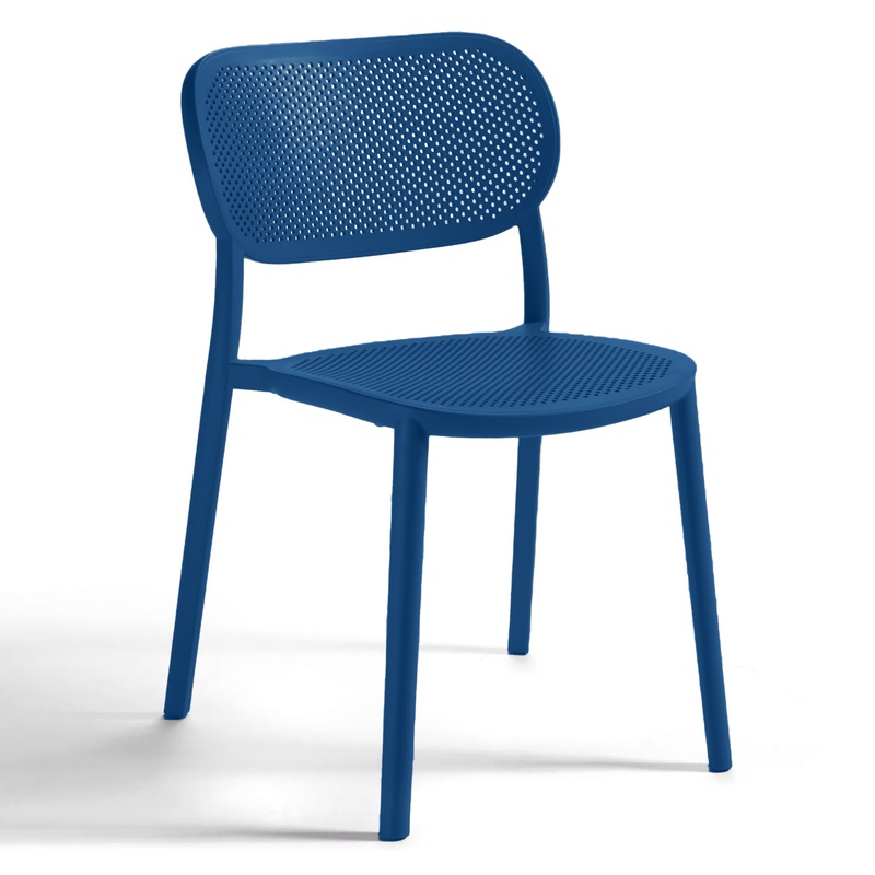 Image of Bistro stacking chairs Gaber Nuta Blue without armrests, New - Perfect for comfortable sitting
