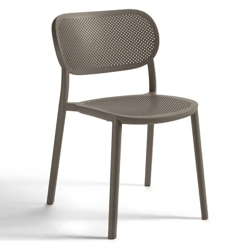 Image of Bistro stacking chairs Gaber Nuta Gray brown without armrests, New - Perfect for comfortable sitting