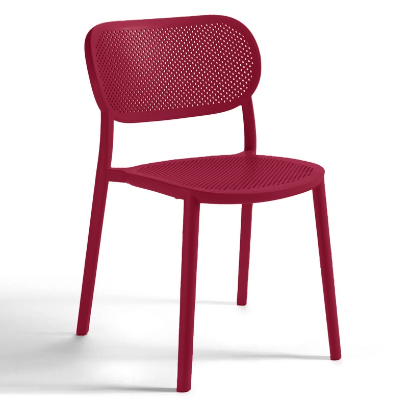 Image of Bistro stacking chairs Gaber Nuta Red without armrests, New - Perfect for comfortable sitting