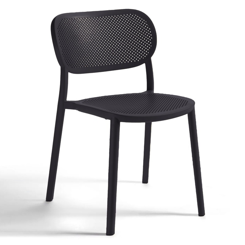 Image of Bistro stacking chairs Gaber Nuta Black without armrests, New - Perfect for comfortable sitting
