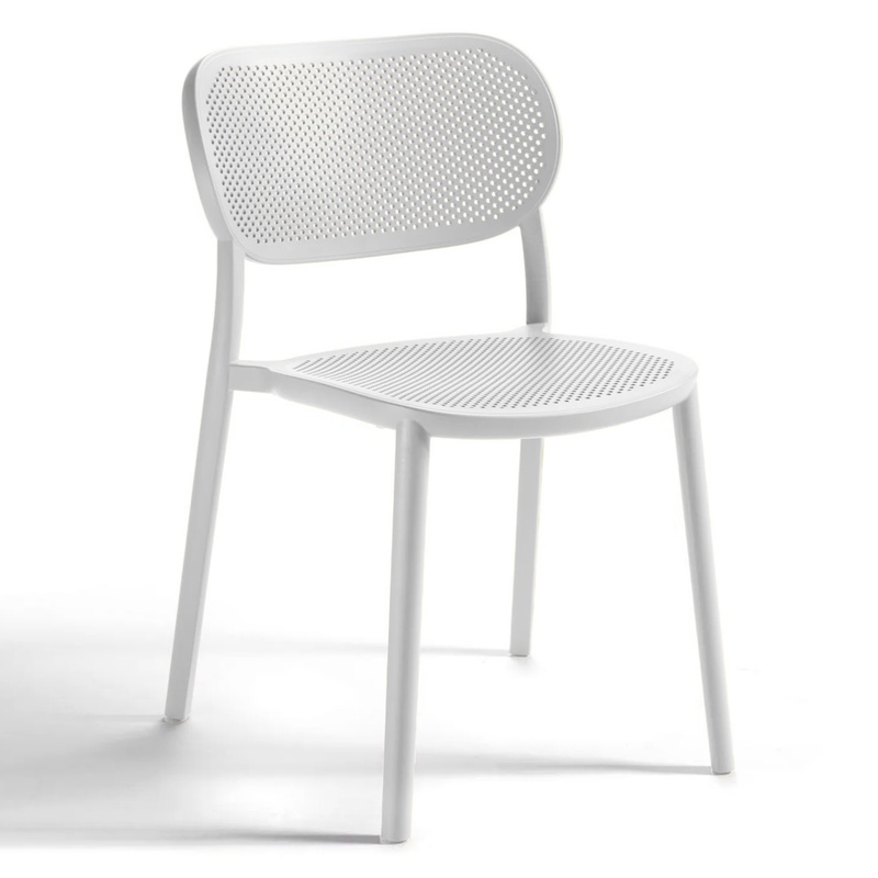 Image of Bistro stacking chairs Gaber Nuta White without armrests, New - Perfect for comfortable sitting