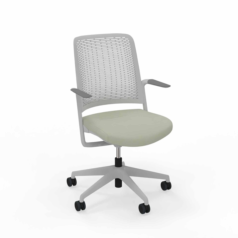 Image of Office swivel chair Nowy Styl WithME Chair with fixed armrests, Beige, New, Ergonomic chair - ideal for flexible working