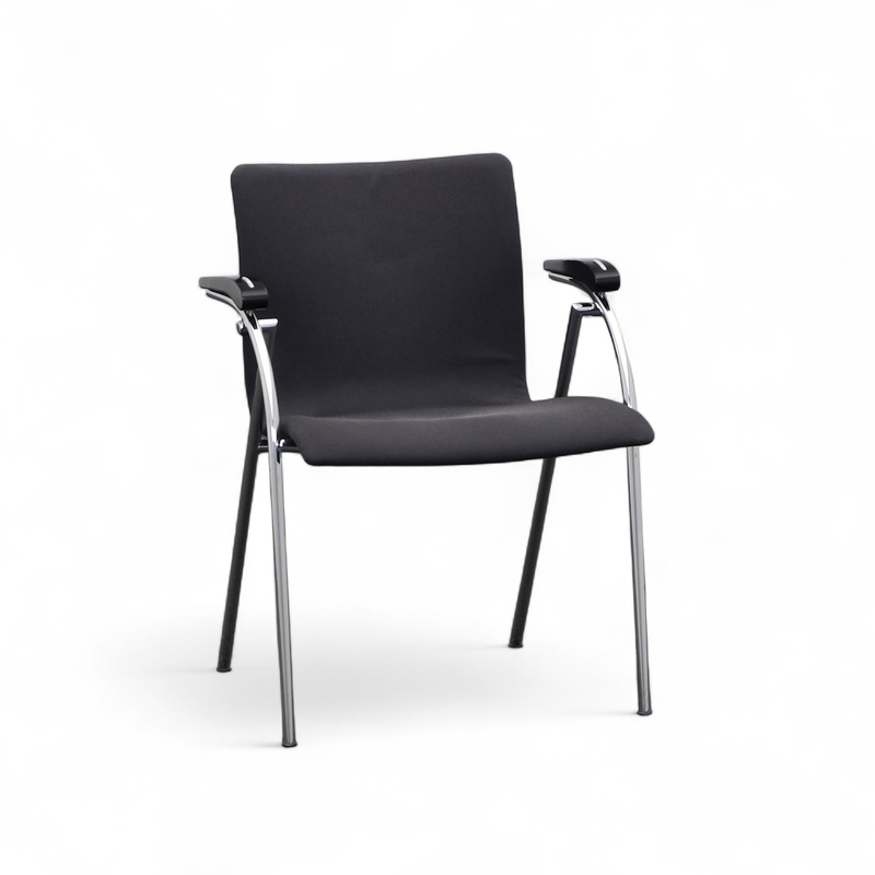 Image of Stacking chair Anthracite with fixed armrests, Normal used - Perfect for comfortable sitting