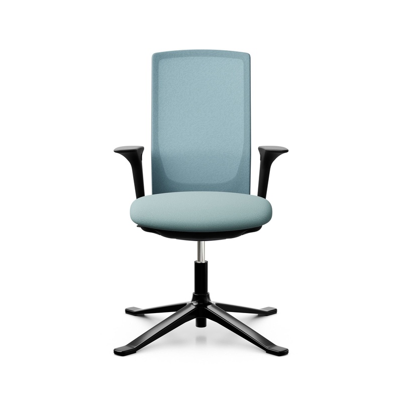 Image of Conference chair HAG Futu Mesh Communication 1102-S with 2D armrests, Blue, New - Ergonomic & height-adjustable