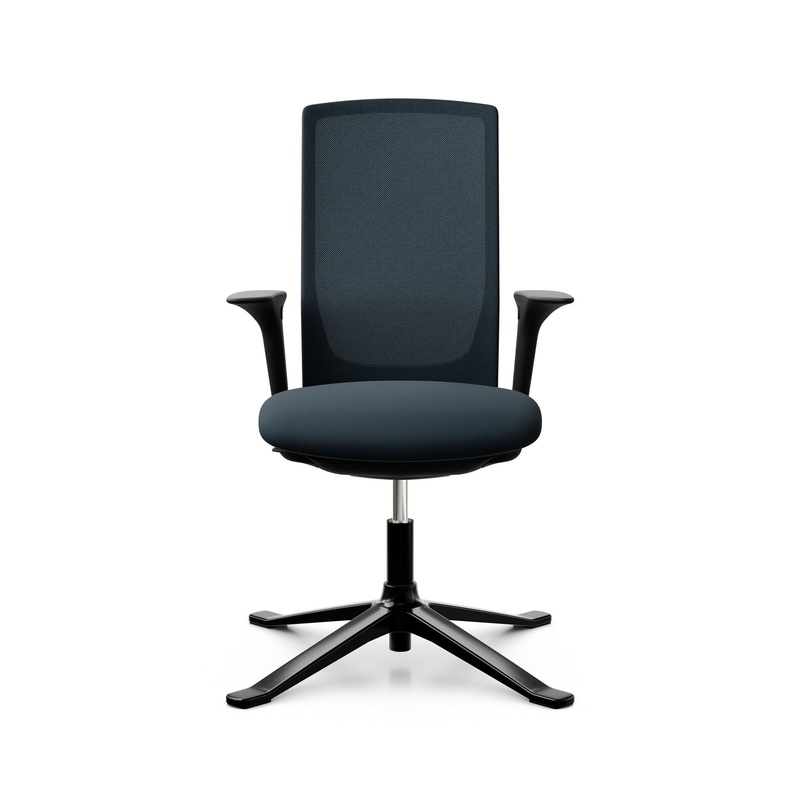 Image of Conference chair HAG Futu Mesh Communication 1102-S with 2D armrests, Dark blue, New - Ergonomic & height-adjustable