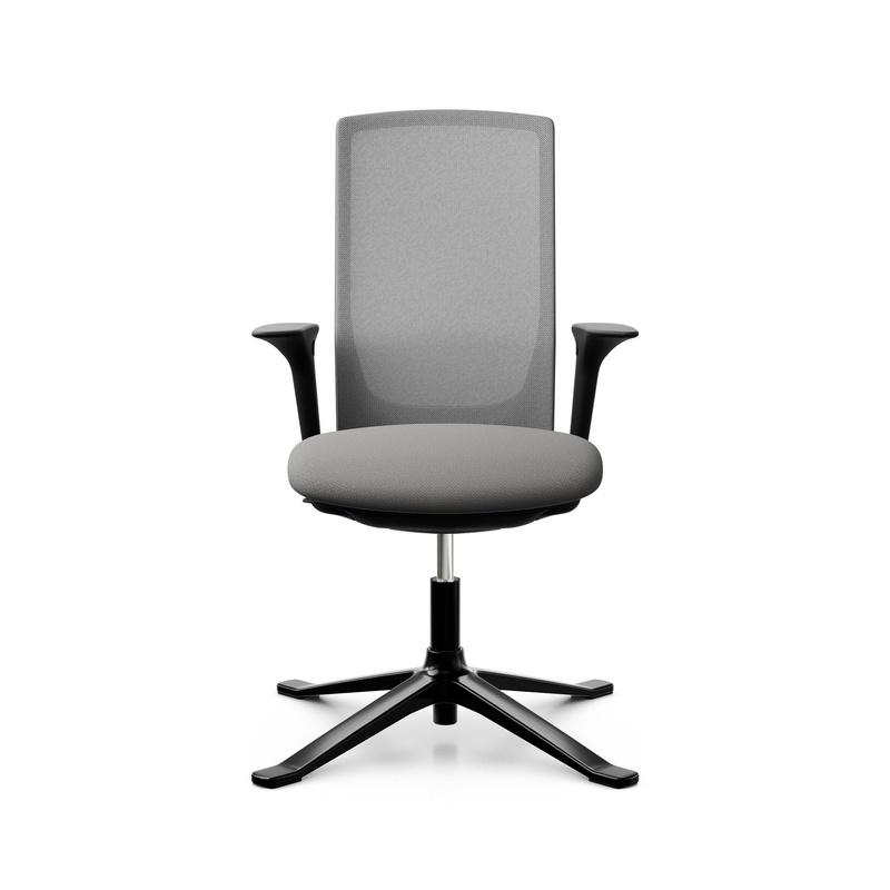 Image of Conference chair HAG Futu Mesh Communication 1102-S with 2D armrests, Gray, New - Ergonomic & height-adjustable
