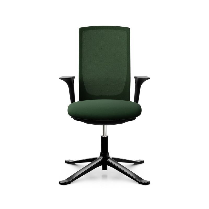 Image of Conference chair HAG Futu Mesh Communication 1102-S with 2D armrests, Green, New - Ergonomic & height-adjustable