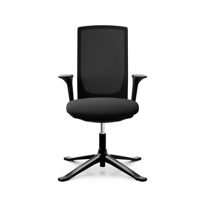 Image of Conference chair HAG Futu Mesh Communication 1102-S with 2D armrests, Black, New - Ergonomic & height-adjustable