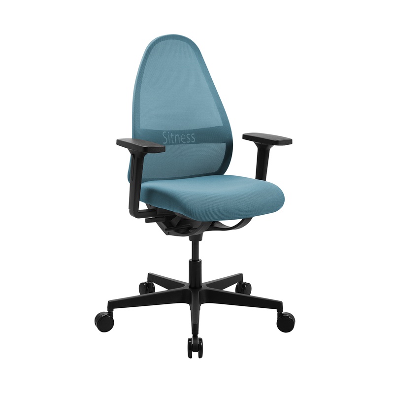 Image of Office swivel chair Topstar Soft Sitness Art with 1D armrests, Blue, New, Ergonomic chair - ideal for flexible working