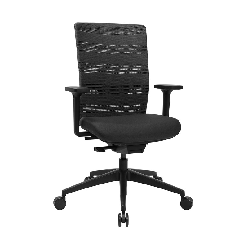 Topstar - Sedia Girevole Per Ufficio Con Tecnologia Sincrona Nera 450-570mm M.braccioli Trgf.110kg