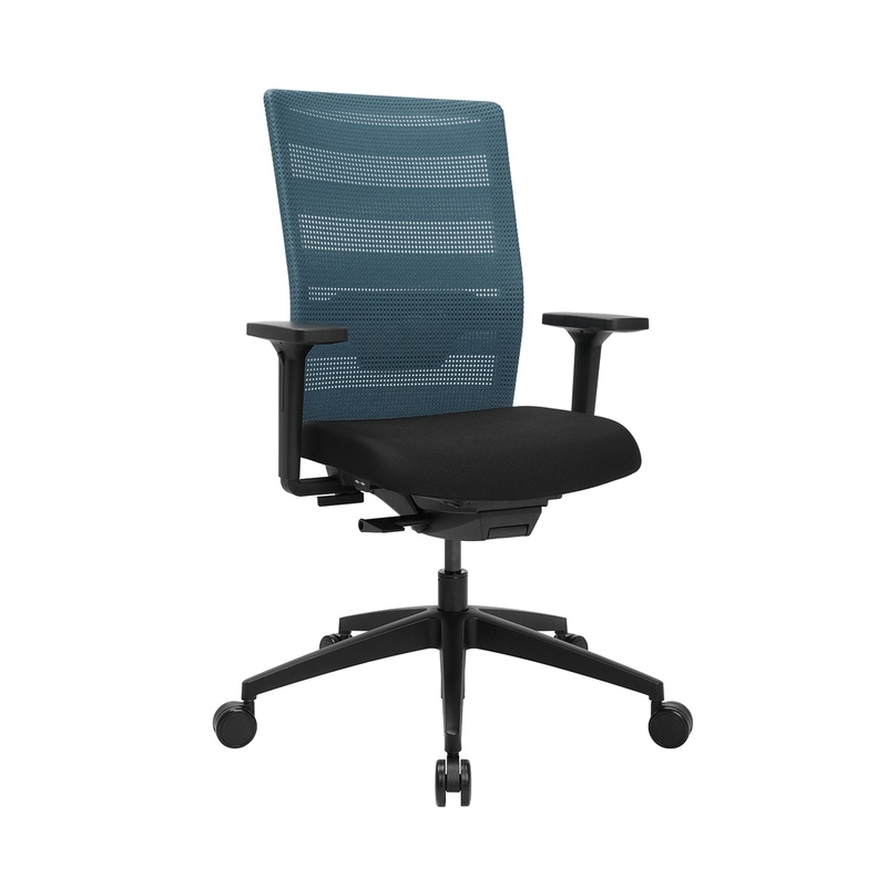 Image of Office swivel chair Topstar AirWork with 2D armrests, Blue, New, Ergonomic chair - ideal for flexible working