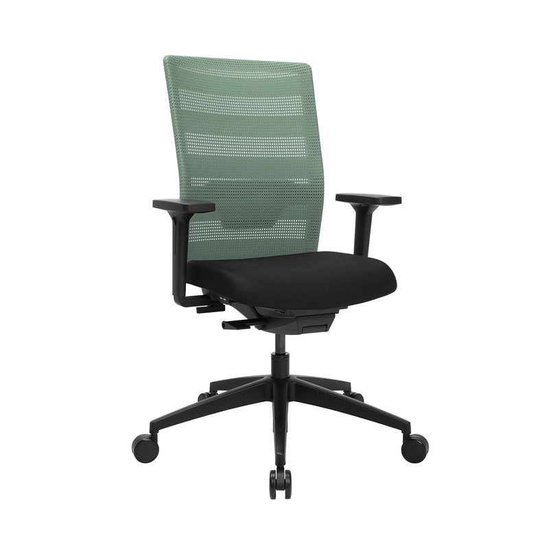 Image of Office swivel chair Topstar AirWork with 2D armrests, Green, New, Ergonomic chair - ideal for flexible working