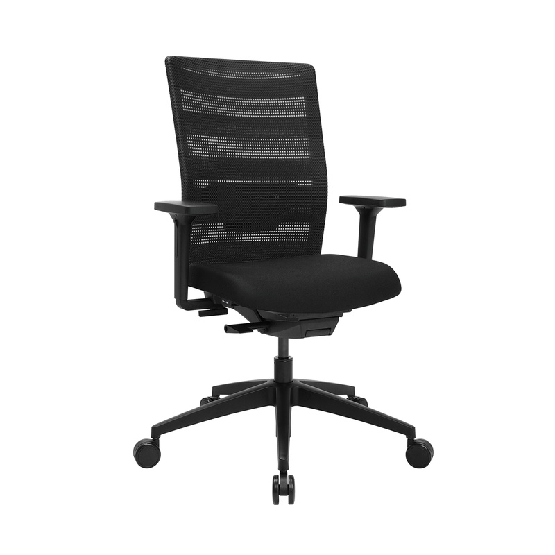 Image of Office swivel chair Topstar AirWork with 2D armrests, Black, New, Ergonomic chair - ideal for flexible working