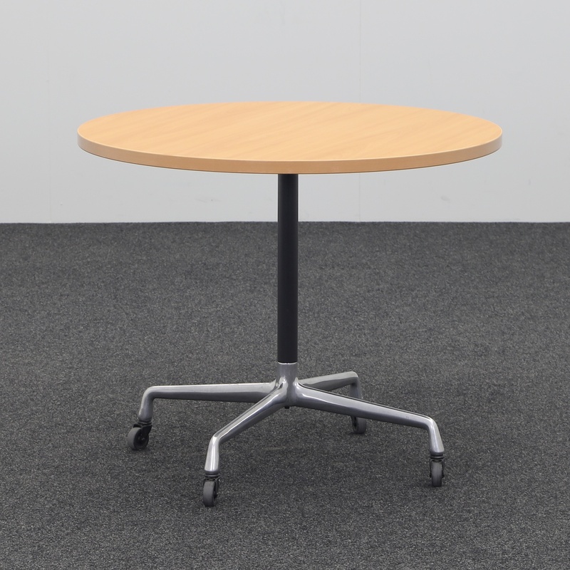 Image of Side table on castors 90x90 cm, Beech/Black, Round, Normal used, Table - High quality & durable