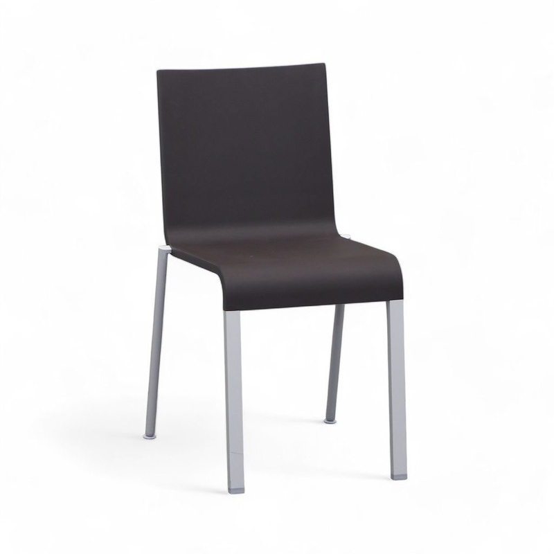 Image of Vitra .03 stackable chair Dark brown without armrests, Normal used - Perfect for comfortable sitting