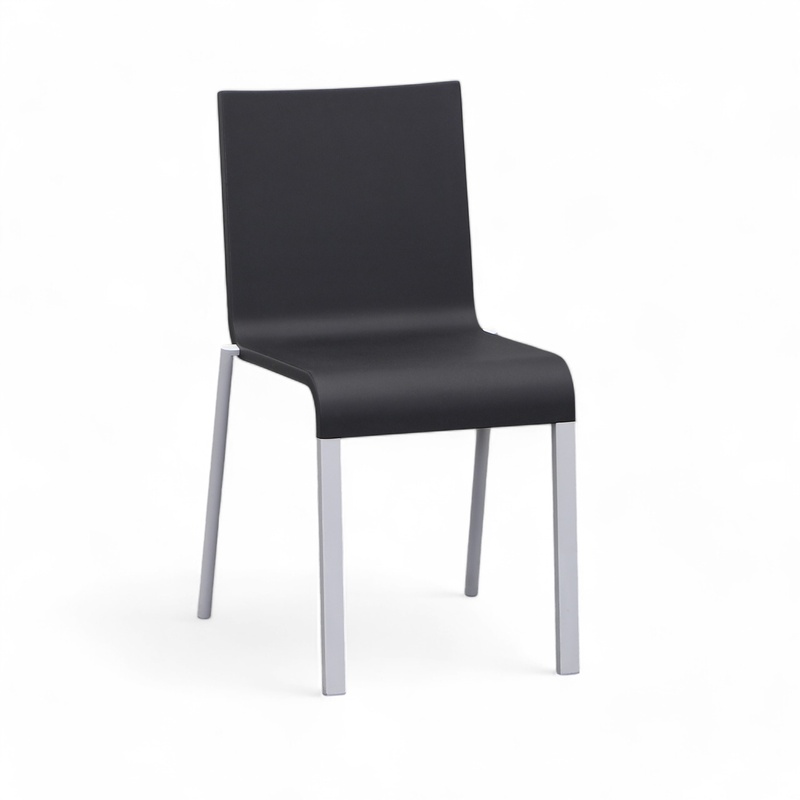 Image of Vitra .03 stackable chair Black without armrests, Normal used - Perfect for comfortable sitting
