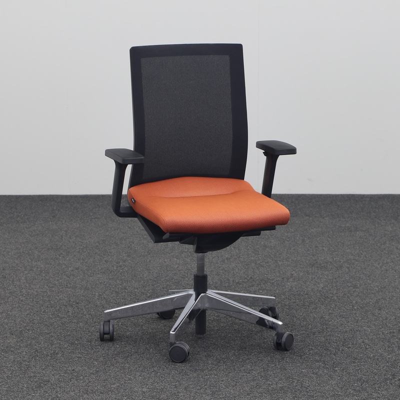 Image of Wilkhahn office swivel chair with 3D armrests, Orange, Normal used, Ergonomic chair - ideal for flexible working
