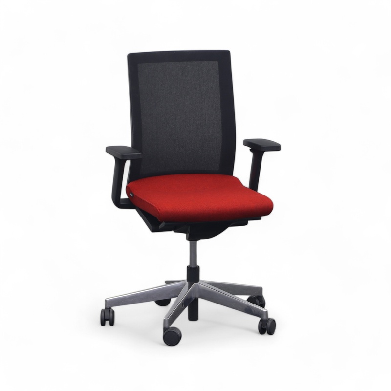 Image of Wilkhahn Neos office swivel chair with 3D armrests, Red, Normal used, Ergonomic chair - ideal for flexible working