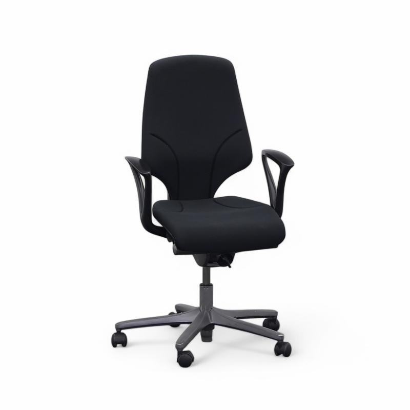 Image of Office swivel chairs Giroflex 64 with fixed armrests, Black, Normal used, Ergonomic chair - ideal for flexible working