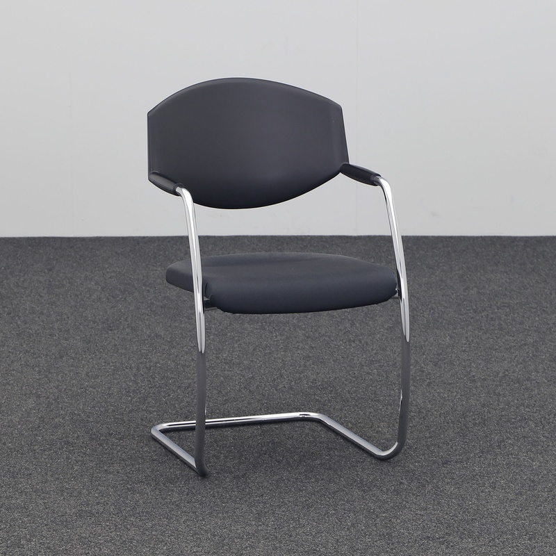 Image of Cantilever Giroflex 16 Anthracite with fixed armrests, Free swinging, Normal used - Perfect for visitors and guests