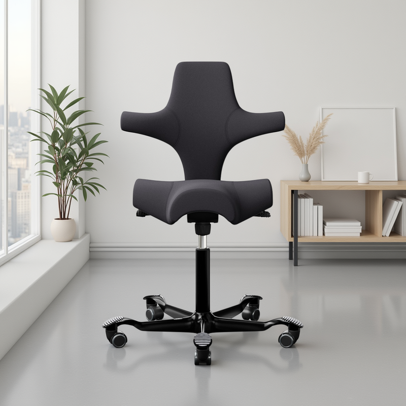 Image of Office swivel chairs HAG Capisco 8106 without armrests, Anthracite/Black, New, Ergonomic chair - ideal for flexible working