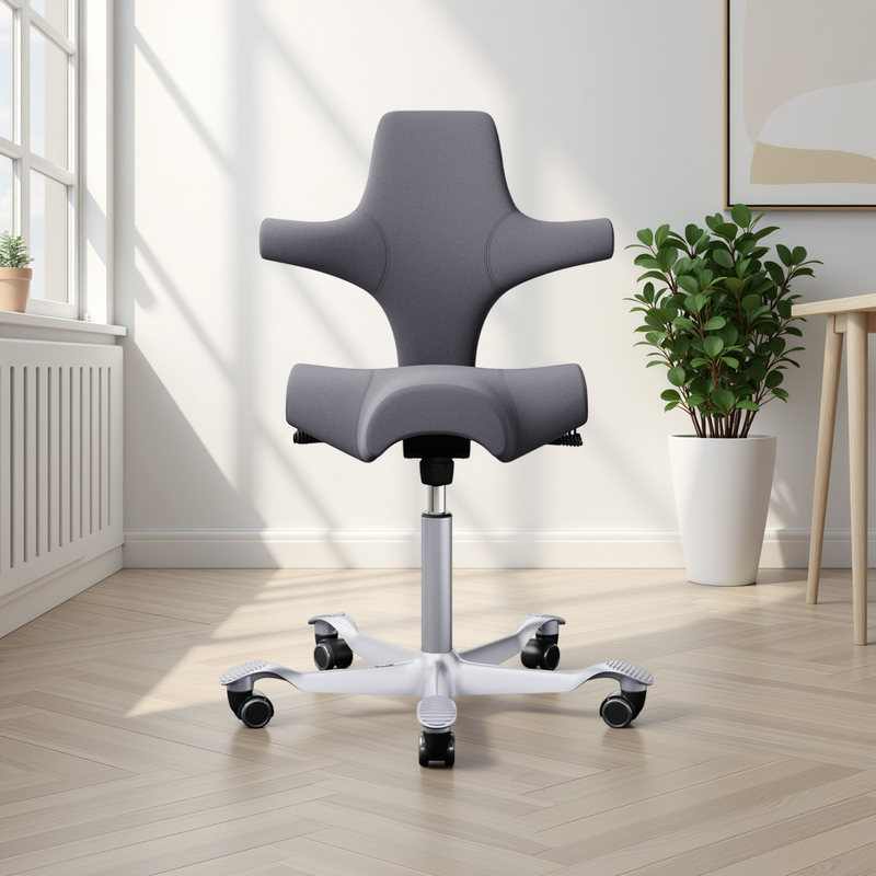 Image of Office swivel chairs HAG Capisco 8106 without armrests, Gray/Silver gray, New, Ergonomic chair - ideal for flexible working
