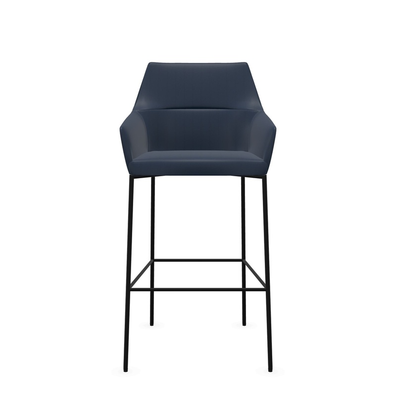 Image of Bar stool Profim Chic 20CH, Blue/Black with fixed armrests, New, Counter stool - Practical & comfortable