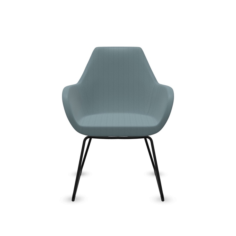 Image of 4-leg chairs Profim Fan 10V Light blue/Black with fixed armrests, New - Perfect for office and reception