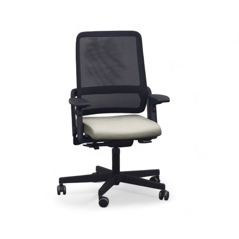 Image of Office chair SitagXilium Mesh swissmade with 4D armrests, Beige, New, Ergonomic chair - ideal for flexible working