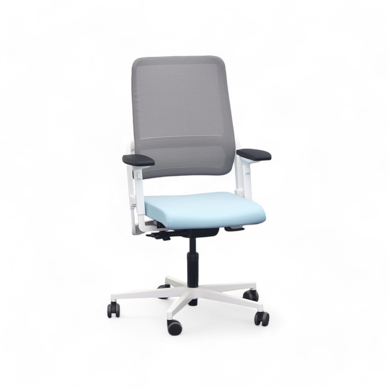Image of Office chair SitagXilium Mesh swissmade with 4D armrests, Blue, New, Ergonomic chair - ideal for flexible working
