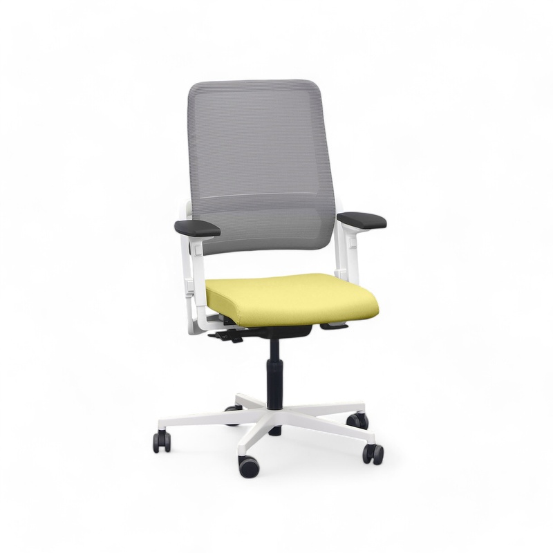 Image of Office chair SitagXilium Mesh swissmade with 4D armrests, Yellow, New, Ergonomic chair - ideal for flexible working