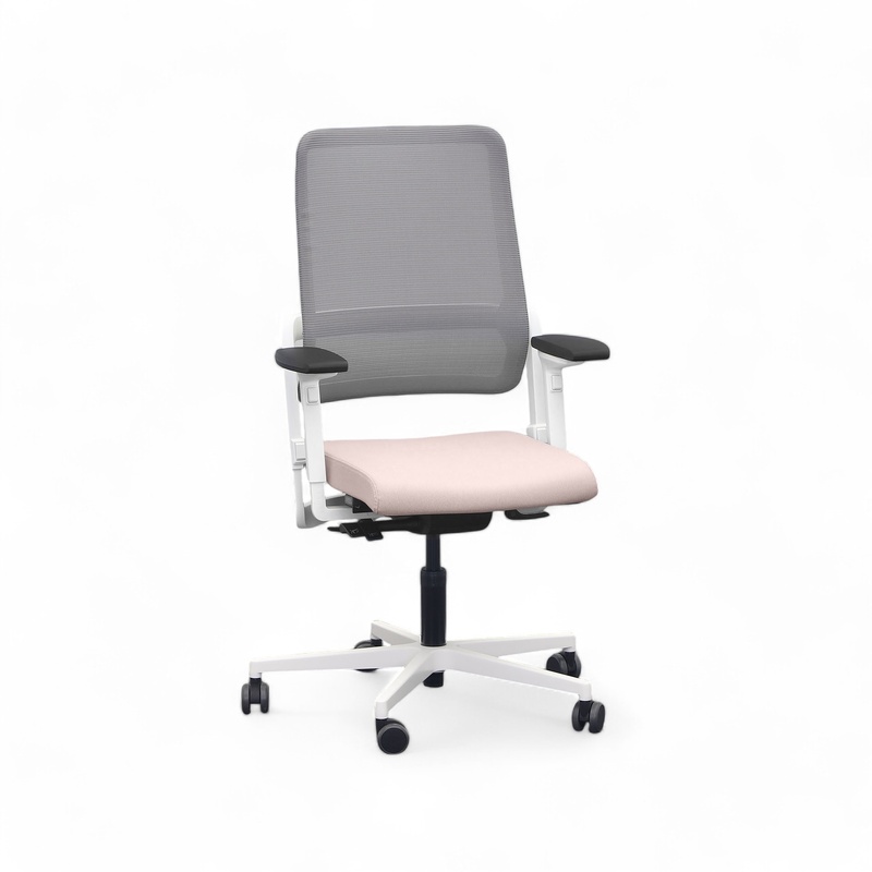 Image of Office chair SitagXilium Mesh swissmade with 4D armrests, Pink, New, Ergonomic chair - ideal for flexible working