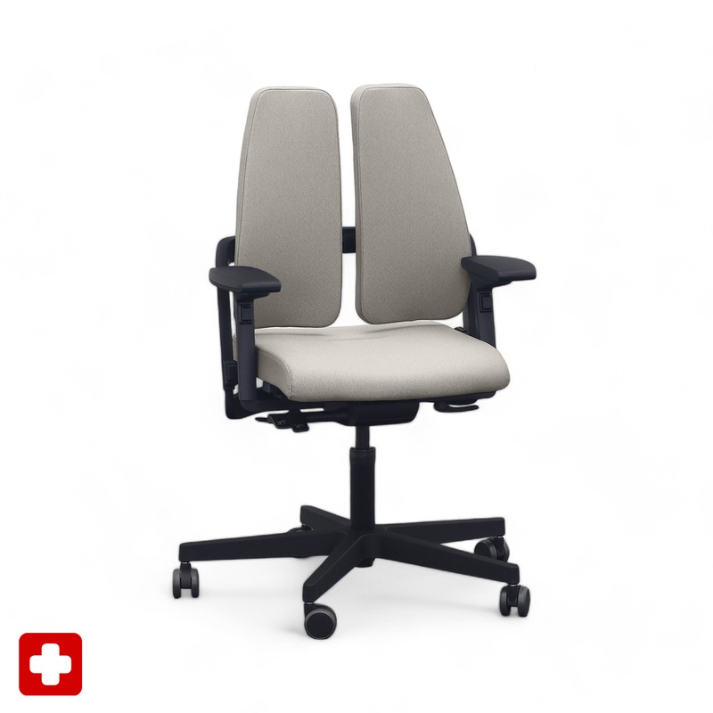 Image of Office chair SitagXilium DuoBack swissmade with 4D armrests, Beige, New, Ergonomic chair - ideal for flexible working