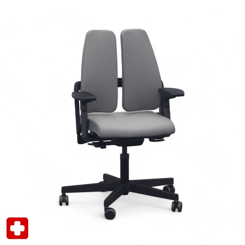 Image of Office chair SitagXilium DuoBack swissmade with 4D armrests, Gray, New, Ergonomic chair - ideal for flexible working