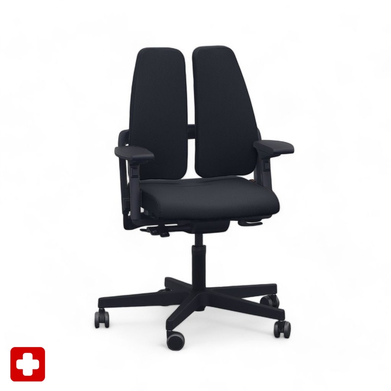 Image of Office chair SitagXilium DuoBack swissmade with 4D armrests, Black, New, Ergonomic chair - ideal for flexible working