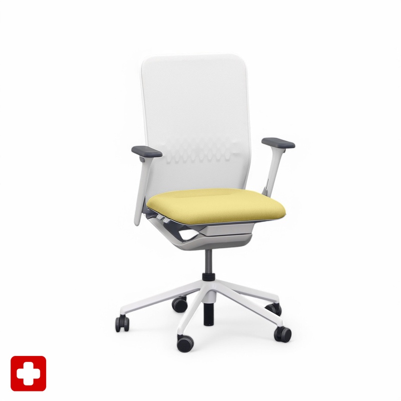 Image of Office swivel chair Sitag SitagTeam Mesh with 2D armrests, Yellow, New, Ergonomic chair - ideal for flexible working