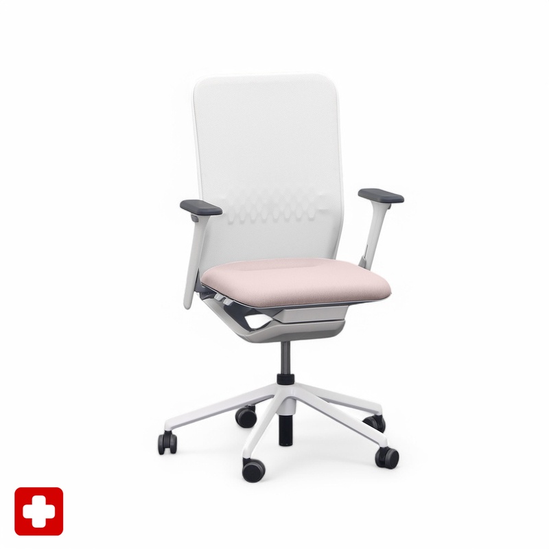 Image of Office swivel chair Sitag SitagTeam Mesh with 2D armrests, Pink, New, Ergonomic chair - ideal for flexible working