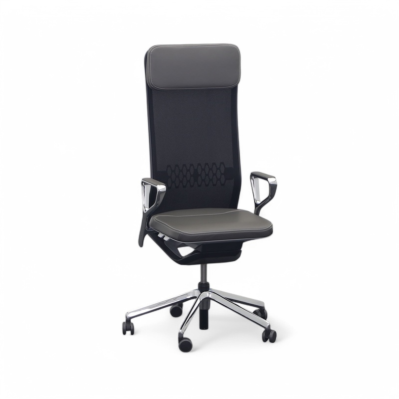Image of Executive chair SitagTeam Highback Mesh swissmade with ring armrests, Gray, New, Ergonomic chair - ideal for flexible working