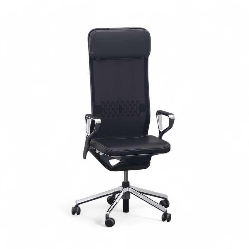 Image of Executive chair SitagTeam Highback Mesh swissmade with ring armrests, Black, New, Ergonomic chair - ideal for flexible working