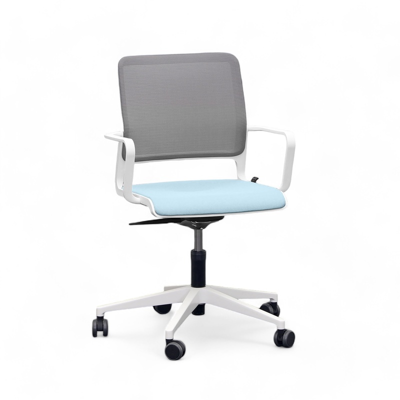 Image of Conference chair Sitag SitagXilium Mesh with fixed armrests, Blue, New - Ergonomic & height-adjustable