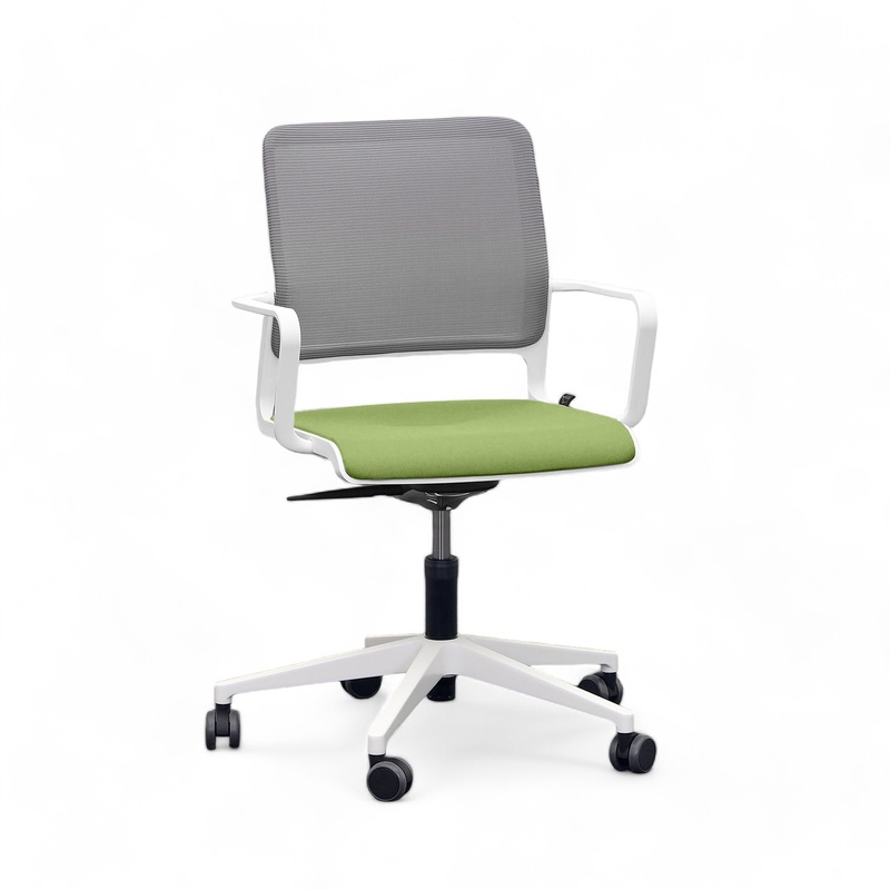 Image of Conference chair Sitag SitagXilium Mesh with fixed armrests, Green, New - Ergonomic & height-adjustable